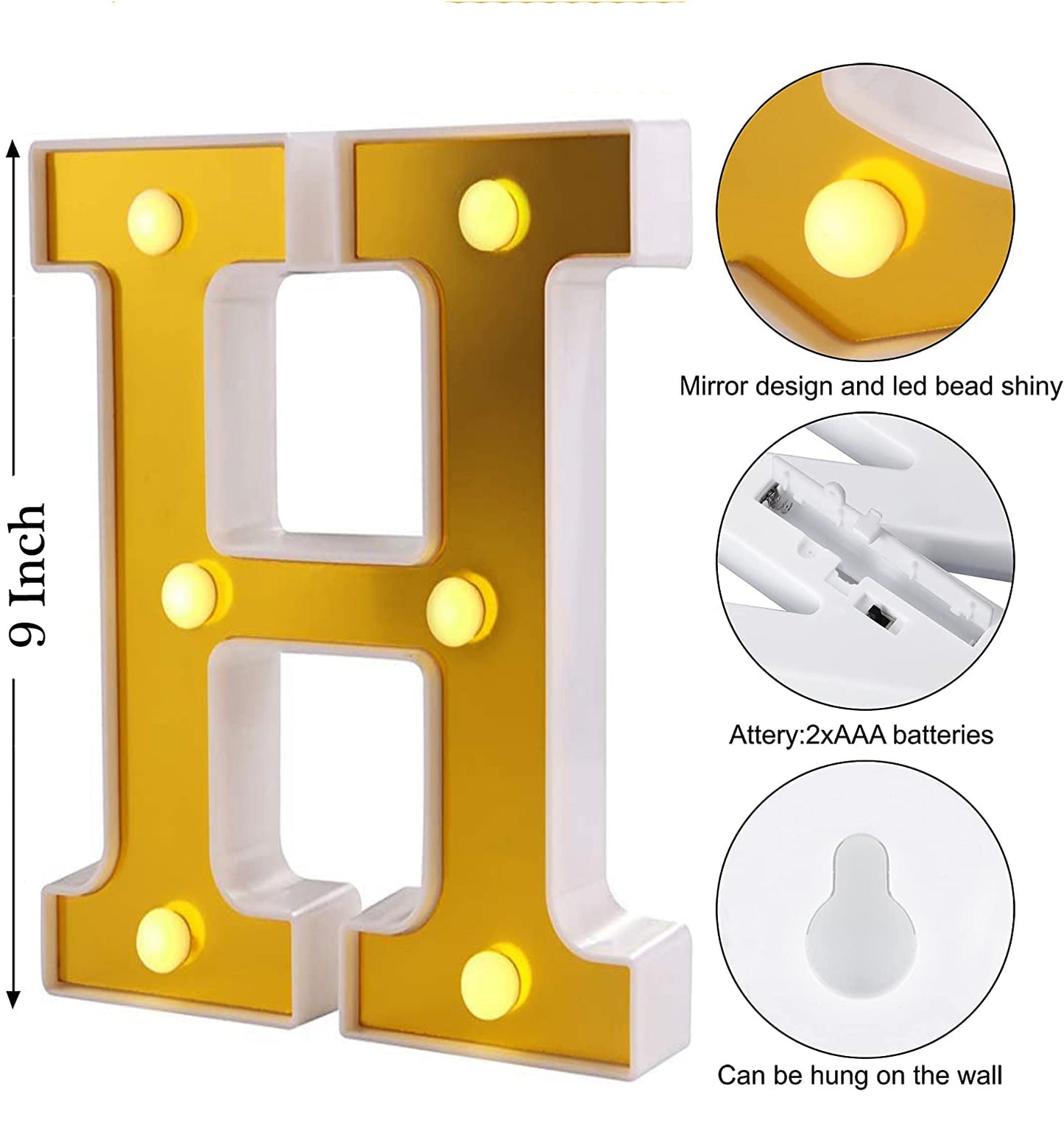 LED Golden Marquee Alphabet H-1PC