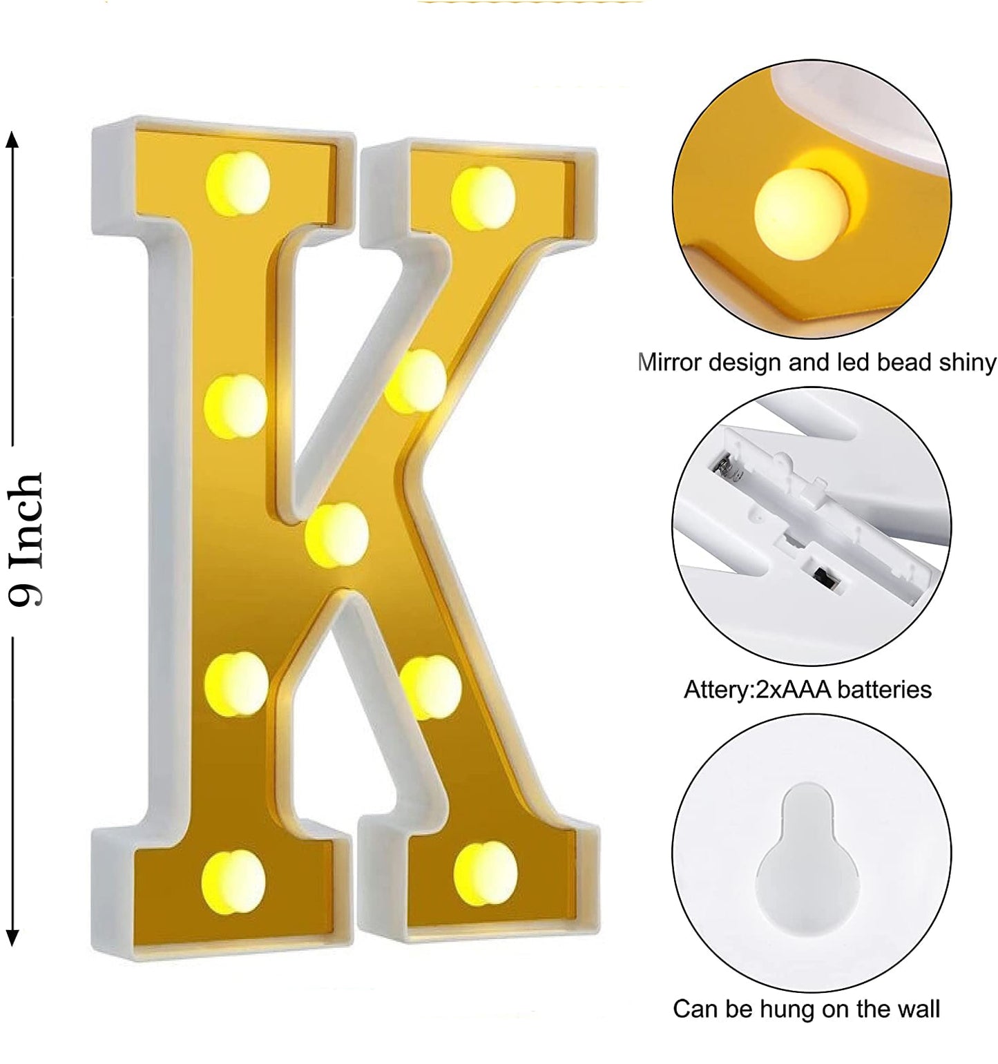 LED Golden Marquee Alphabet K-1PC