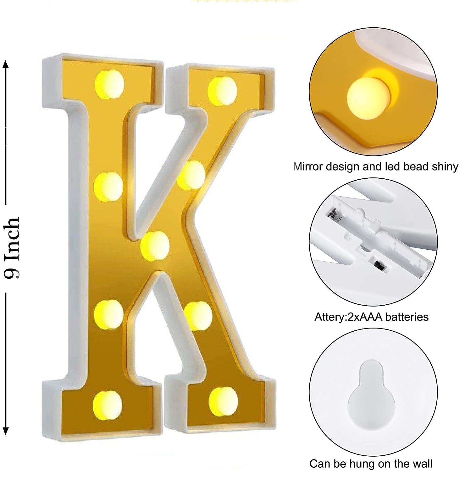 LED Golden Marquee Alphabet K-1PC