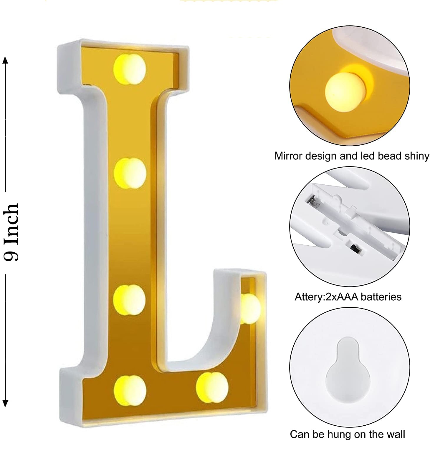 LED Golden Marquee Alphabet L-1PC