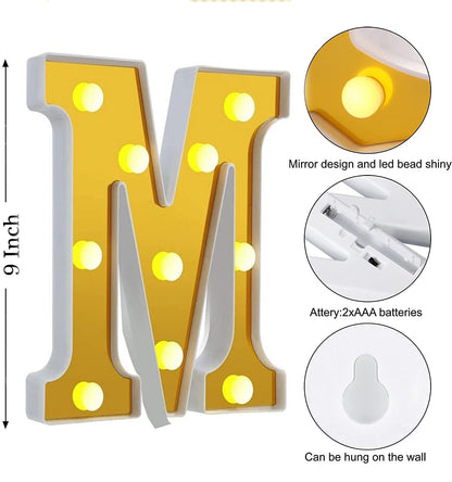 LED Golden Marquee Alphabet M-1PC