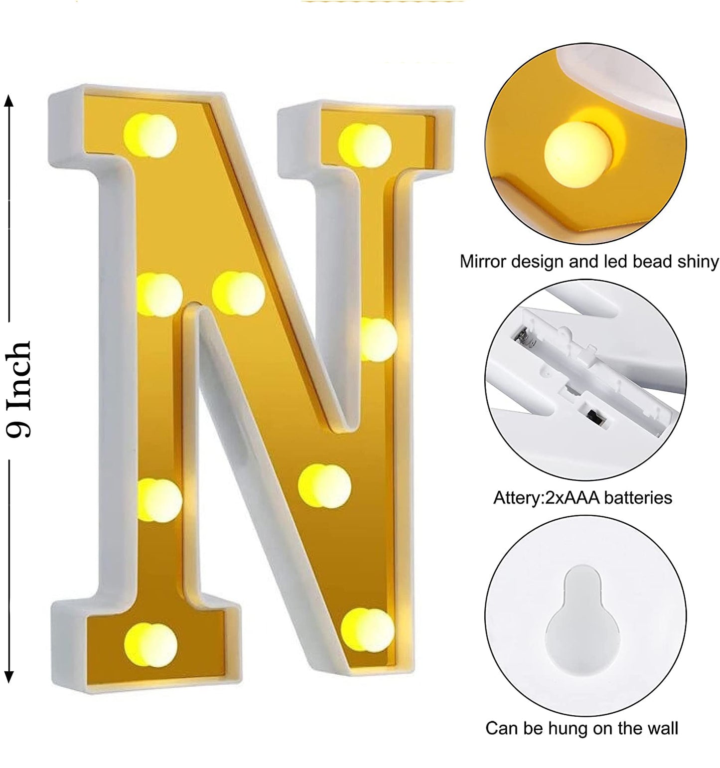 LED Golden Marquee Alphabet N-1PC