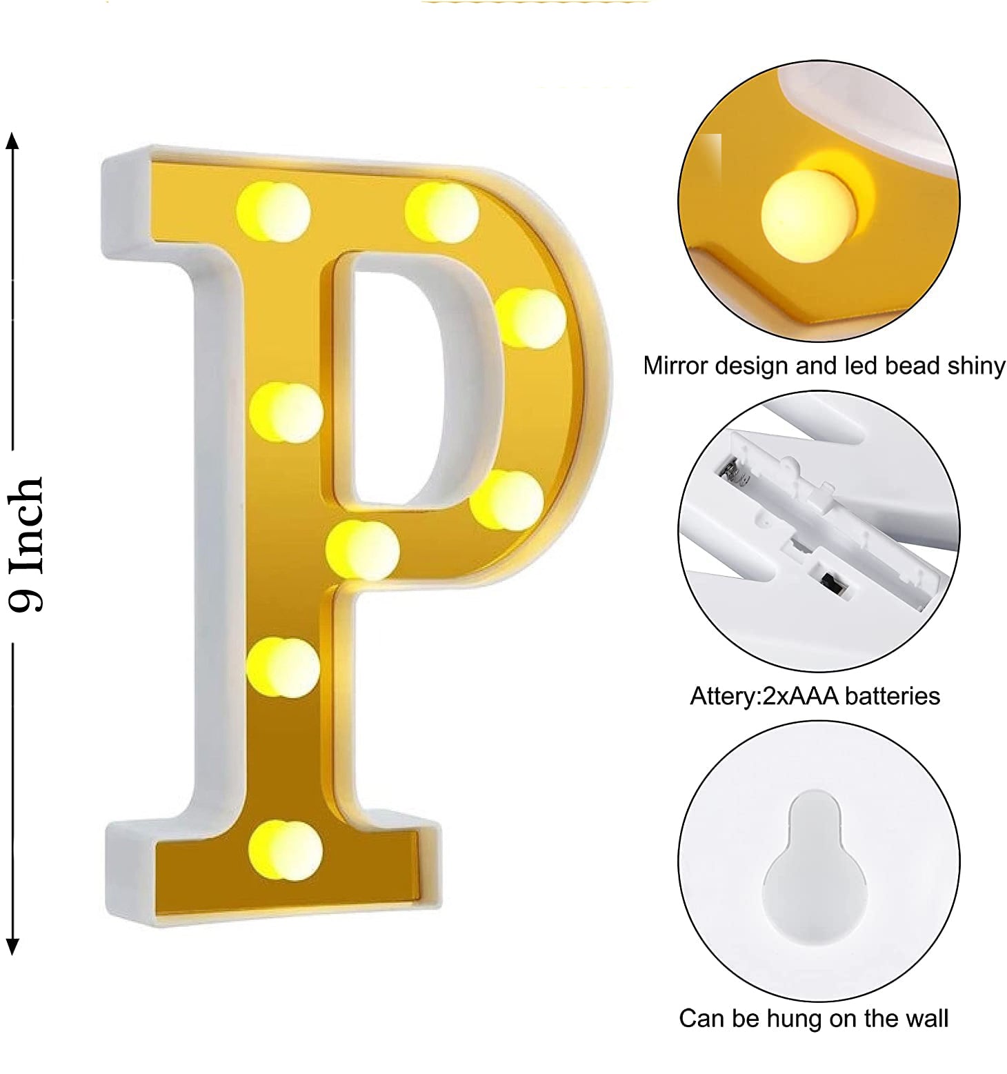 LED Golden Marquee Alphabet P-1PC