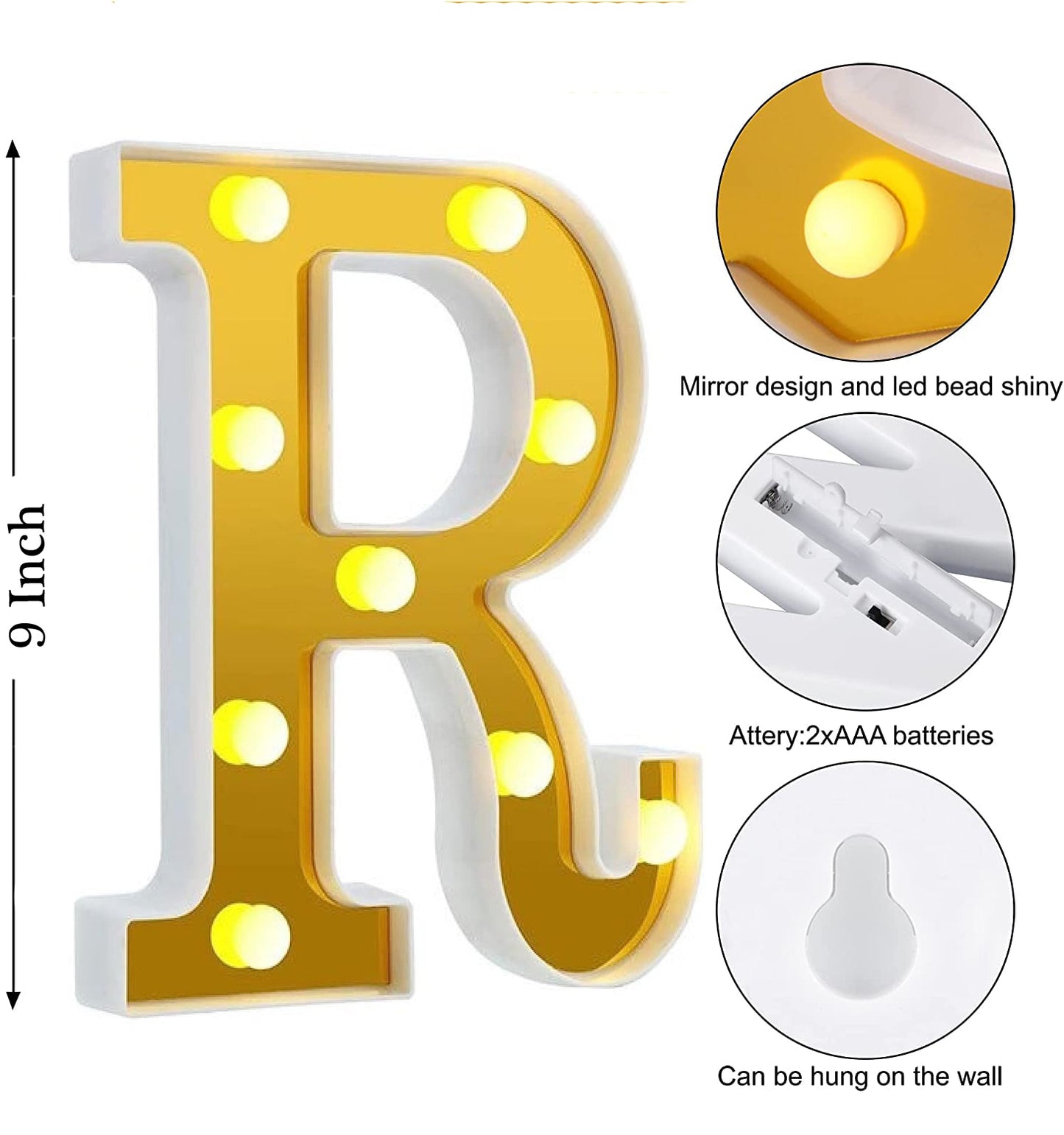 LED Golden Marquee Alphabet R-1PC