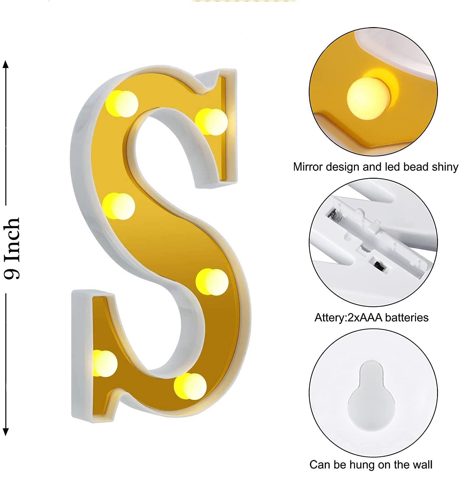 LED Golden Marquee Alphabet S-1PC