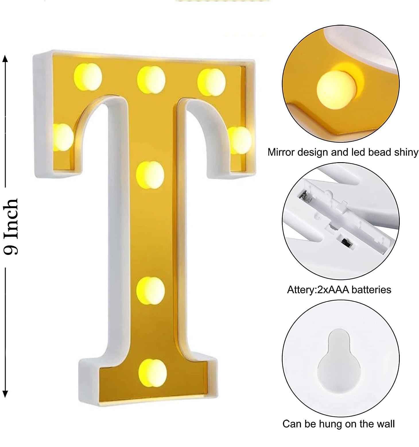 LED Golden Marquee Alphabet T-1PC