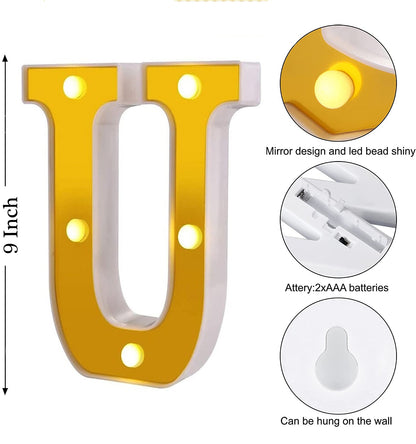 LED Golden Marquee Alphabet U-1PC