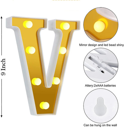 LED Golden Marquee Alphabet V-1PC