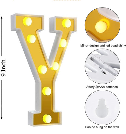 LED Golden Marquee Alphabet Y-1PC