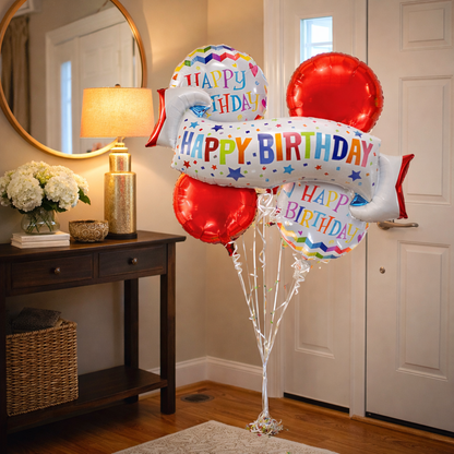 Happy Birthday Wishes Flag Banner Balloon Set - 5P