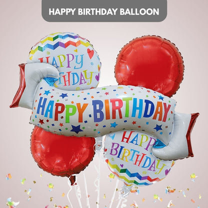 Happy Birthday Wishes Flag Banner Balloon Set - 5P