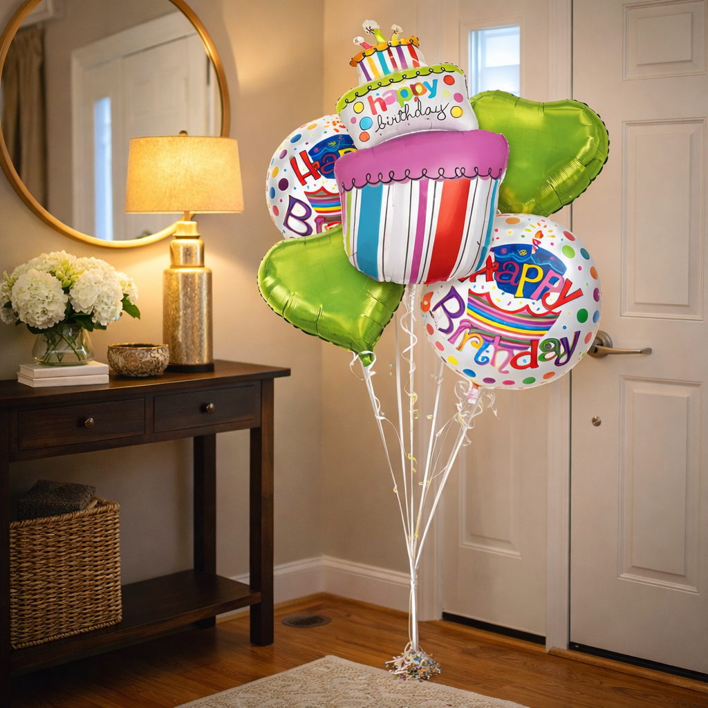 Happy Birthday Triple Layer Cake Balloon Set of 5