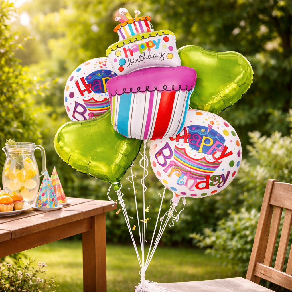 Happy Birthday Triple Layer Cake Balloon Set of 5