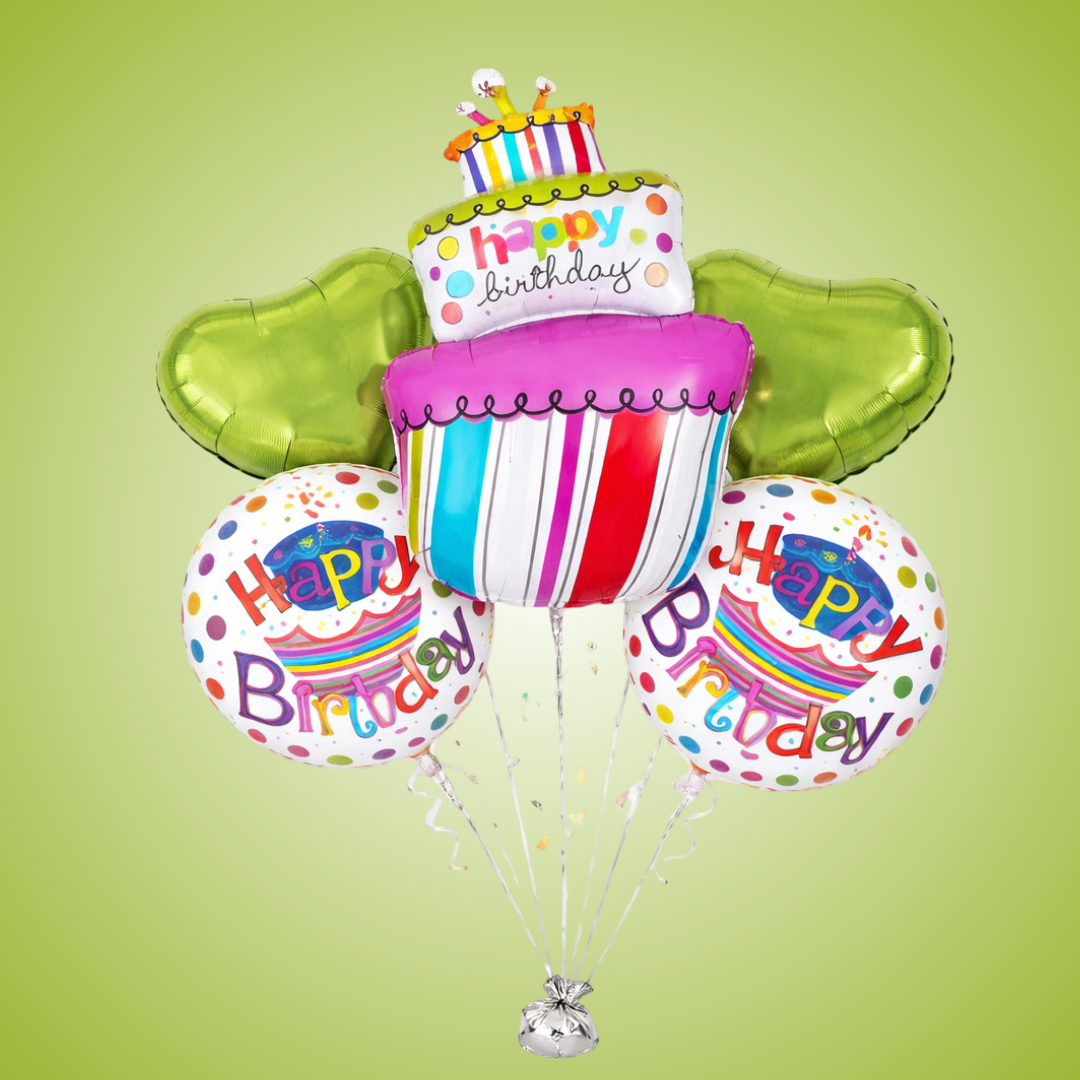 Happy Birthday Triple Layer Cake Balloon Set of 5