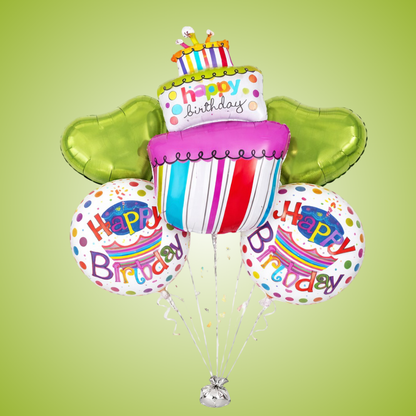 Happy Birthday Triple Layer Cake Balloon Set of 5