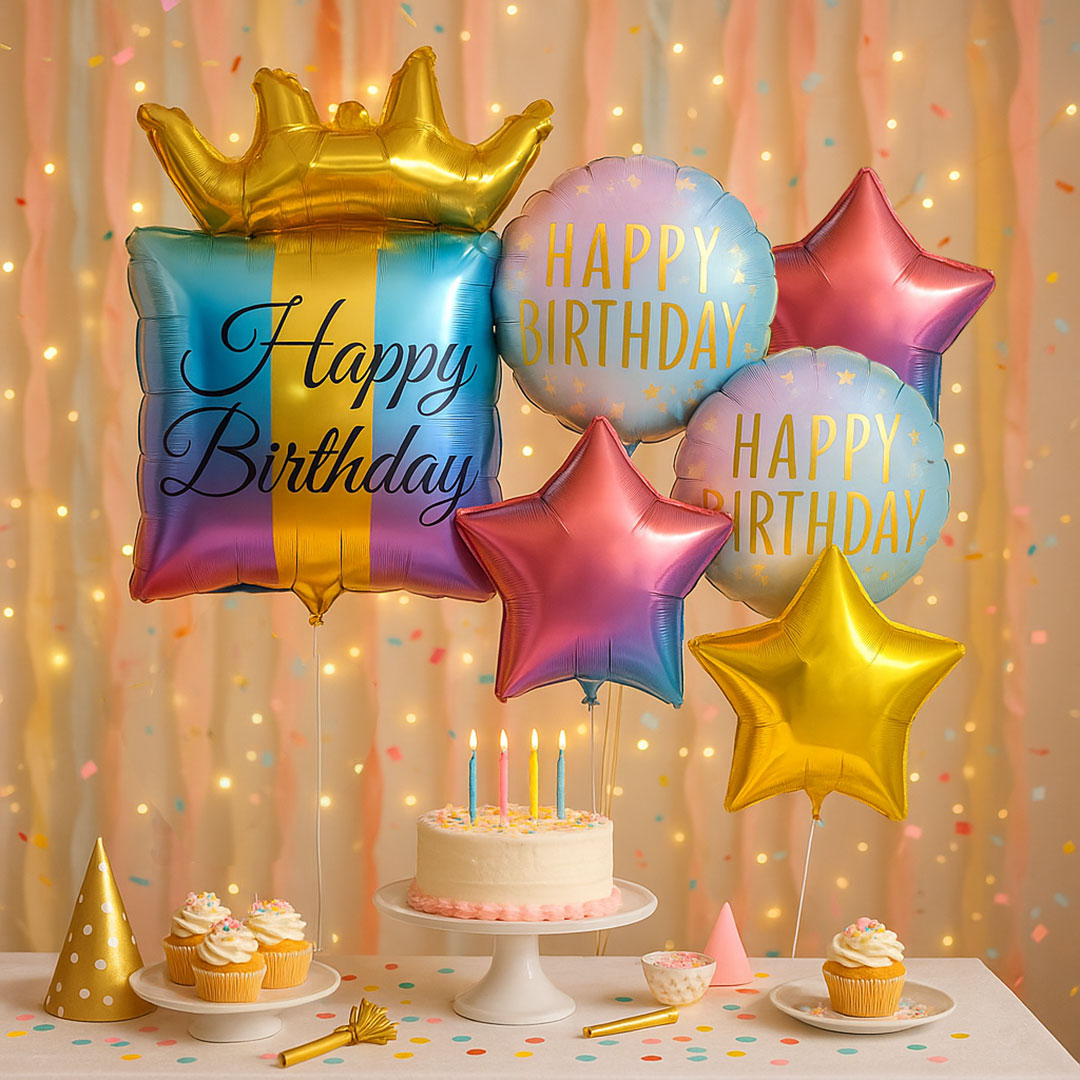 Happy Birthday Multicolor - Set of 7