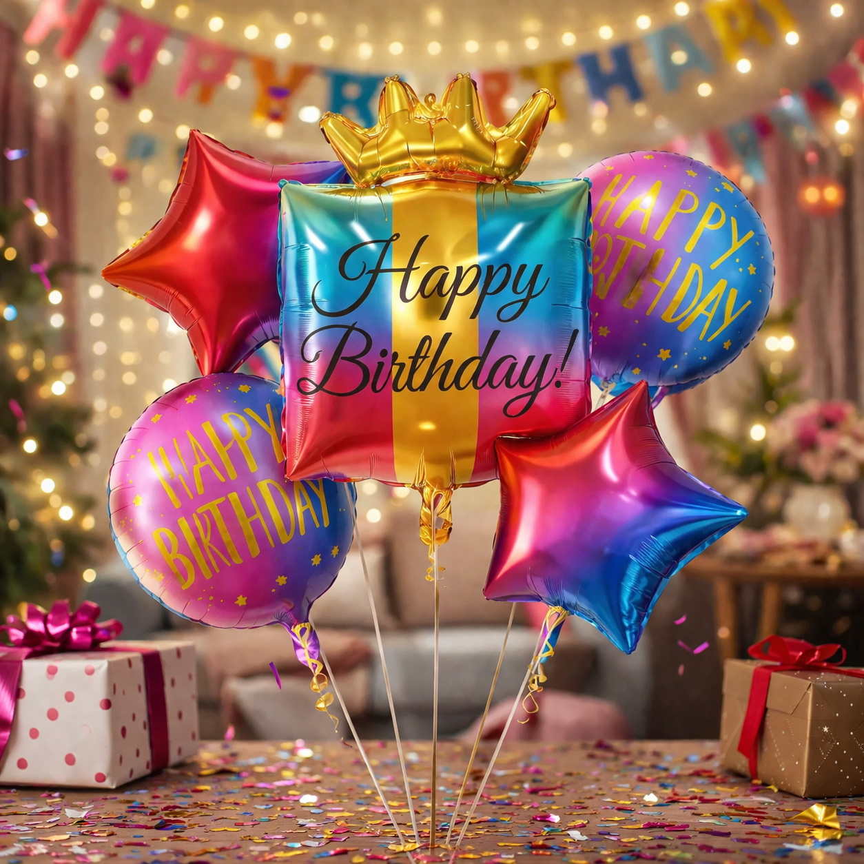 Happy Birthday Multicolor - Set of 7