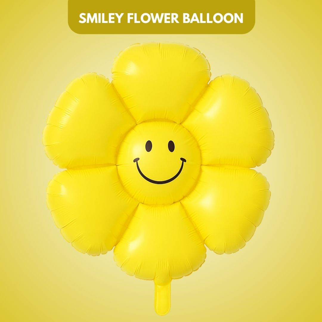Smiley Flower Balloon Yellow - 18 inch