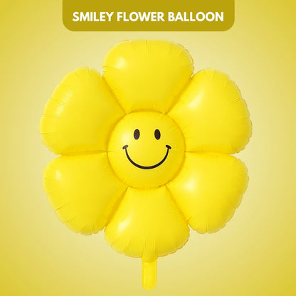 Smiley Flower Balloon Yellow - 18 inch