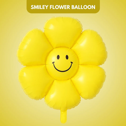 Smiley Flower Balloon Yellow - 18 inch