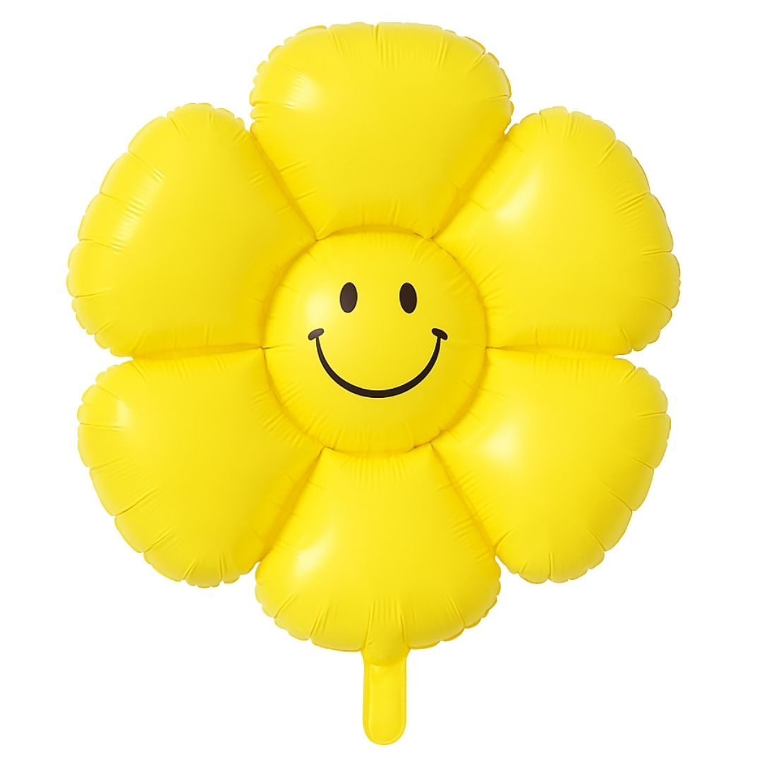 Smiley Flower Balloon Yellow - 18 inch