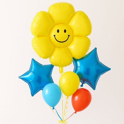 Smiley Flower Balloon Yellow - 18 inch