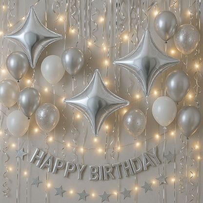 4 Edged Star Balloon Silver -1PC