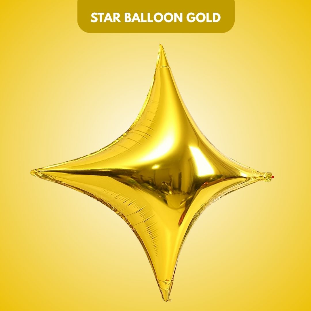 4 Edged Star Balloon Gold -1PC
