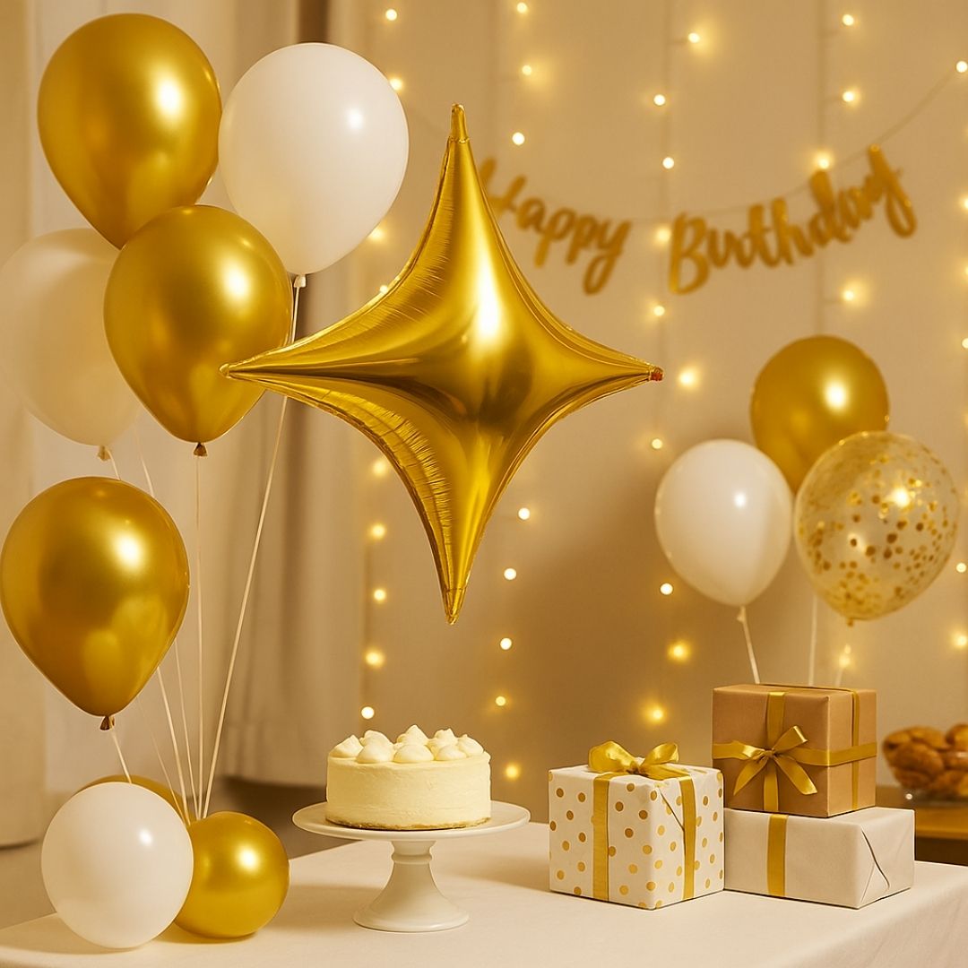 4 Edged Star Balloon Gold -1PC