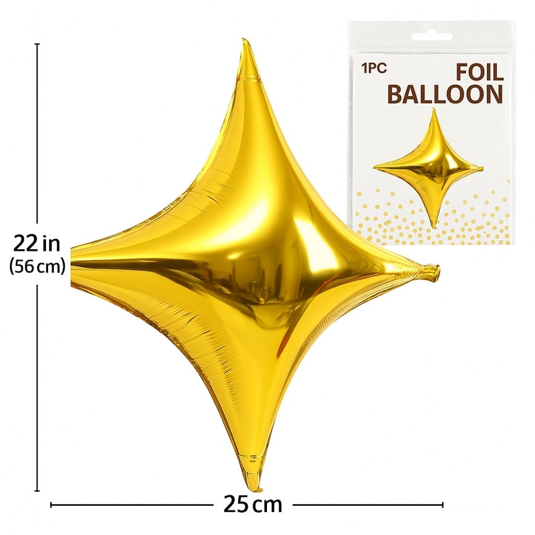 4 Edged Star Balloon Gold -1PC