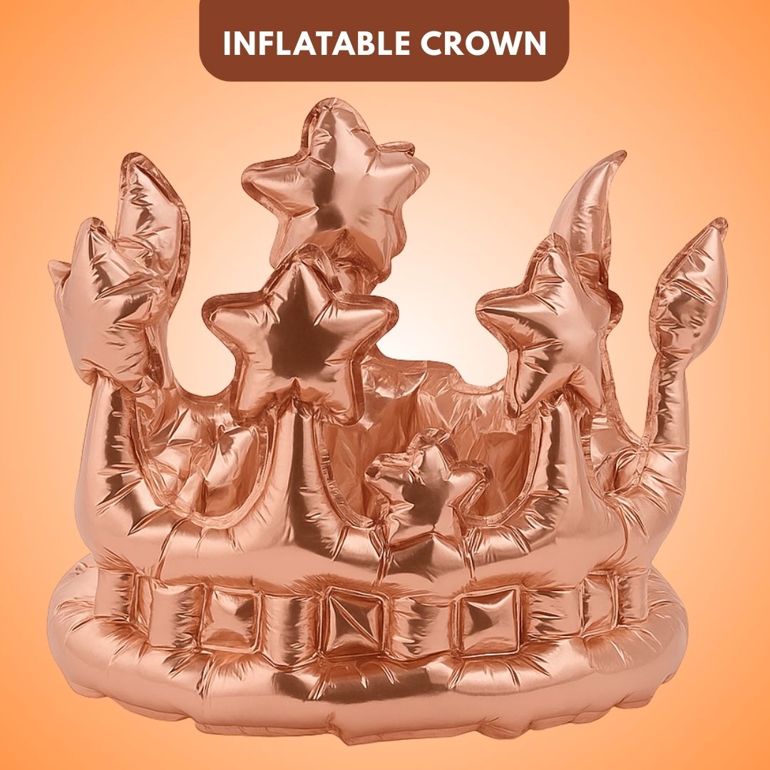 Inflatable Crown Shape Rose Gold Balloon