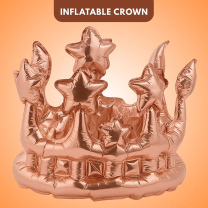Inflatable Crown Shape Rose Gold Balloon