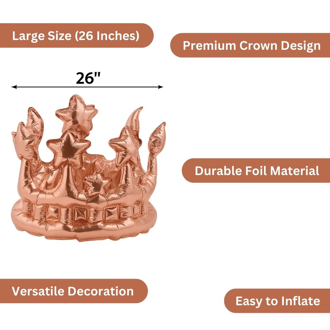 Inflatable Crown Shape Rose Gold Balloon