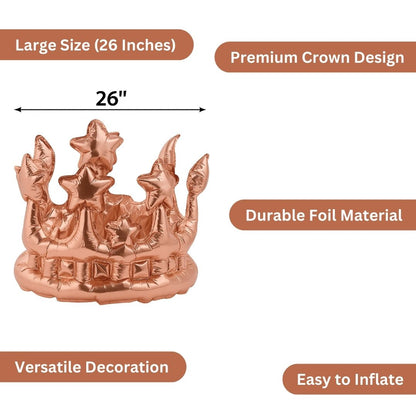 Inflatable Crown Shape Rose Gold Balloon