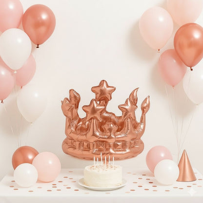Inflatable Crown Shape Rose Gold Balloon