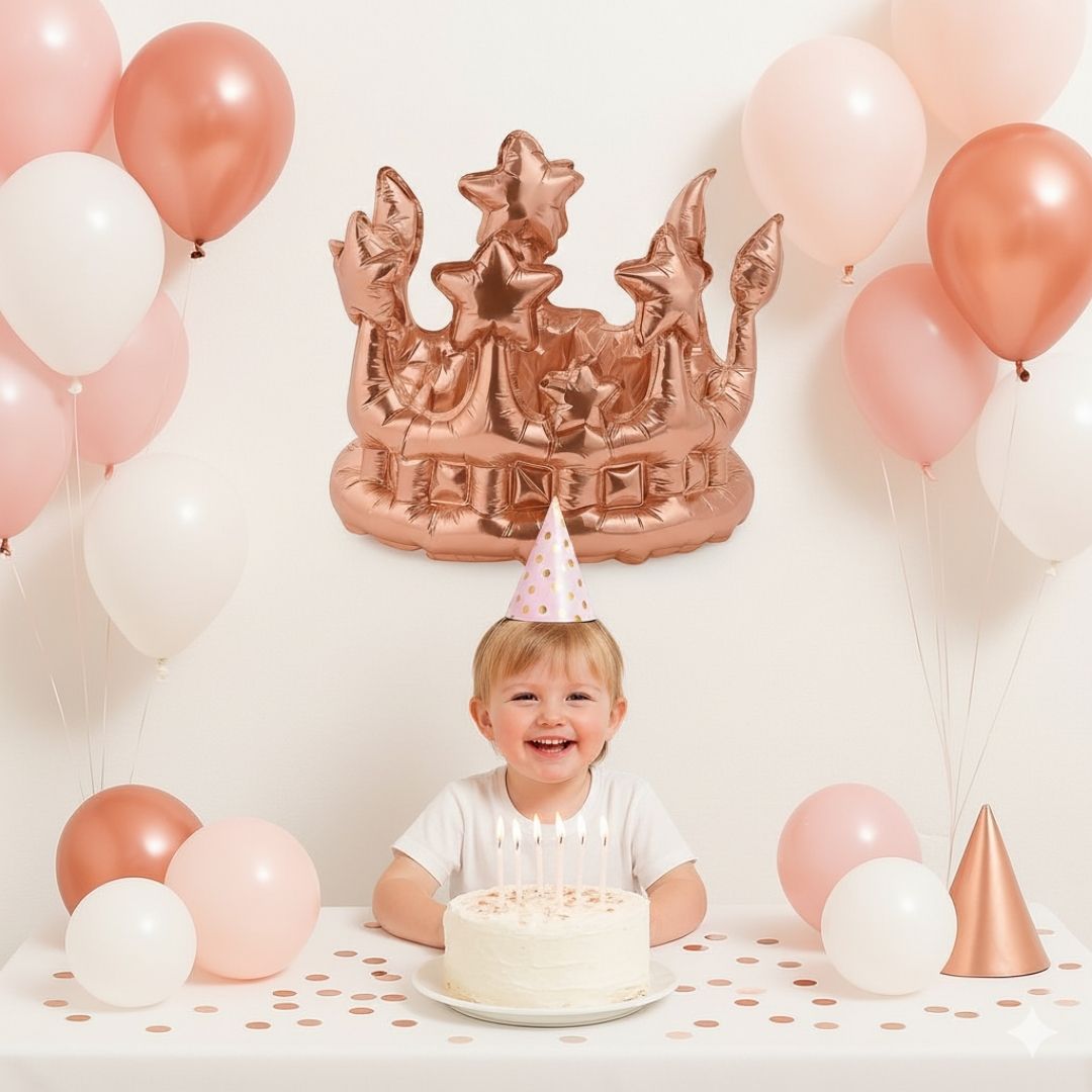 Inflatable Crown Shape Rose Gold Balloon