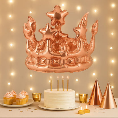 Inflatable Crown Shape Rose Gold Balloon
