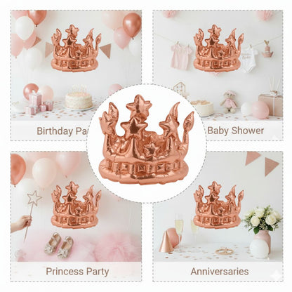 Inflatable Crown Shape Rose Gold Balloon