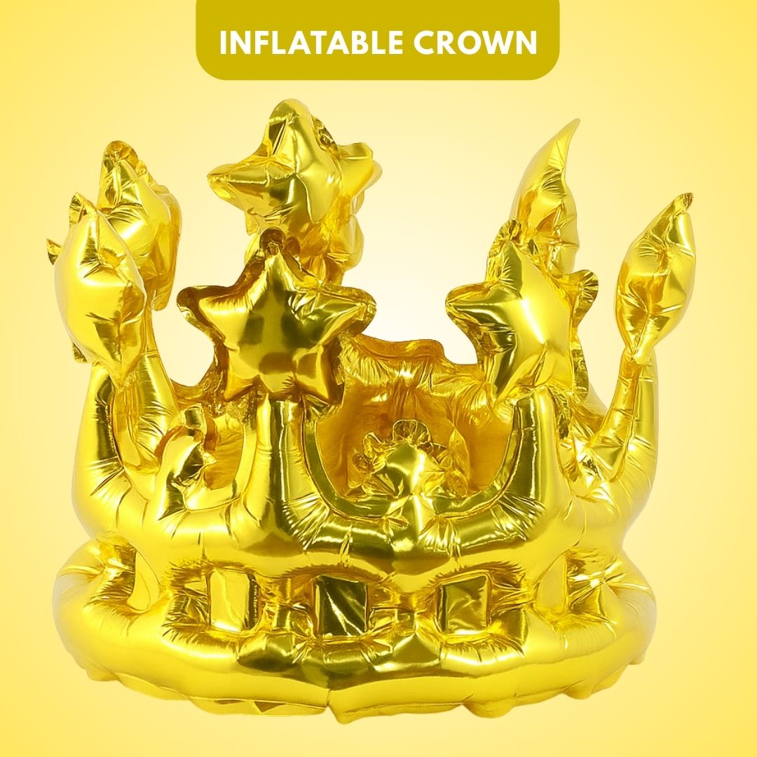 Inflatable Crown Shape Gold Balloon