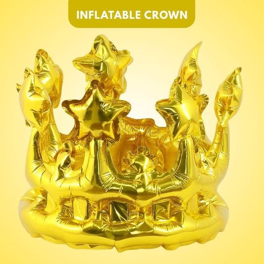 Inflatable Crown Shape Gold Balloon