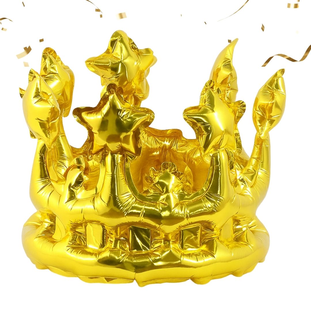Inflatable Crown Shape Gold Balloon