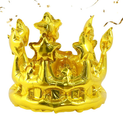 Inflatable Crown Shape Gold Balloon