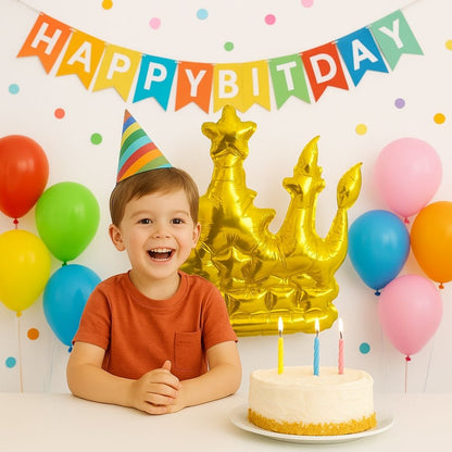 Inflatable Crown Shape Gold Balloon