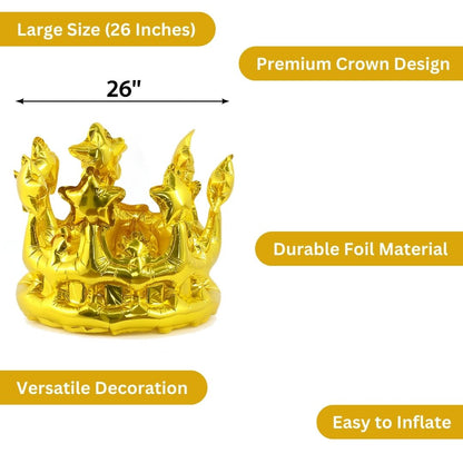 Inflatable Crown Shape Gold Balloon