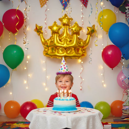 Inflatable Crown Shape Gold Balloon
