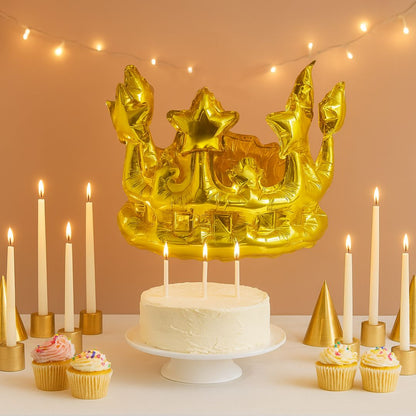 Inflatable Crown Shape Gold Balloon