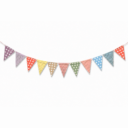 Multicolor Penant Paper Buntings - 12PC