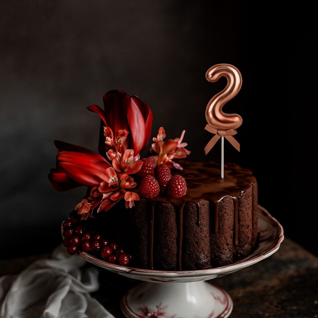 Numerical 2 Cake Topper Rose Gold-1PC