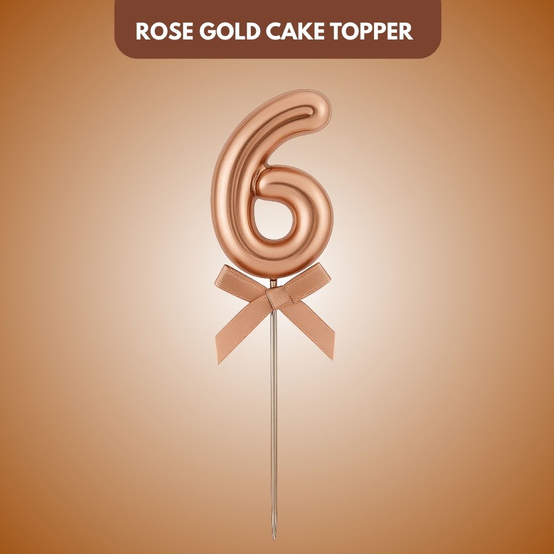 Numerical 6 Cake Topper Rose Gold-1PC
