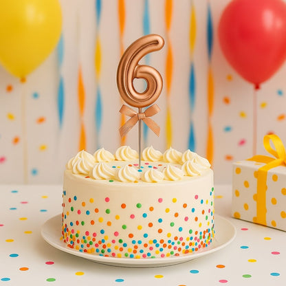Numerical 6 Cake Topper Rose Gold-1PC